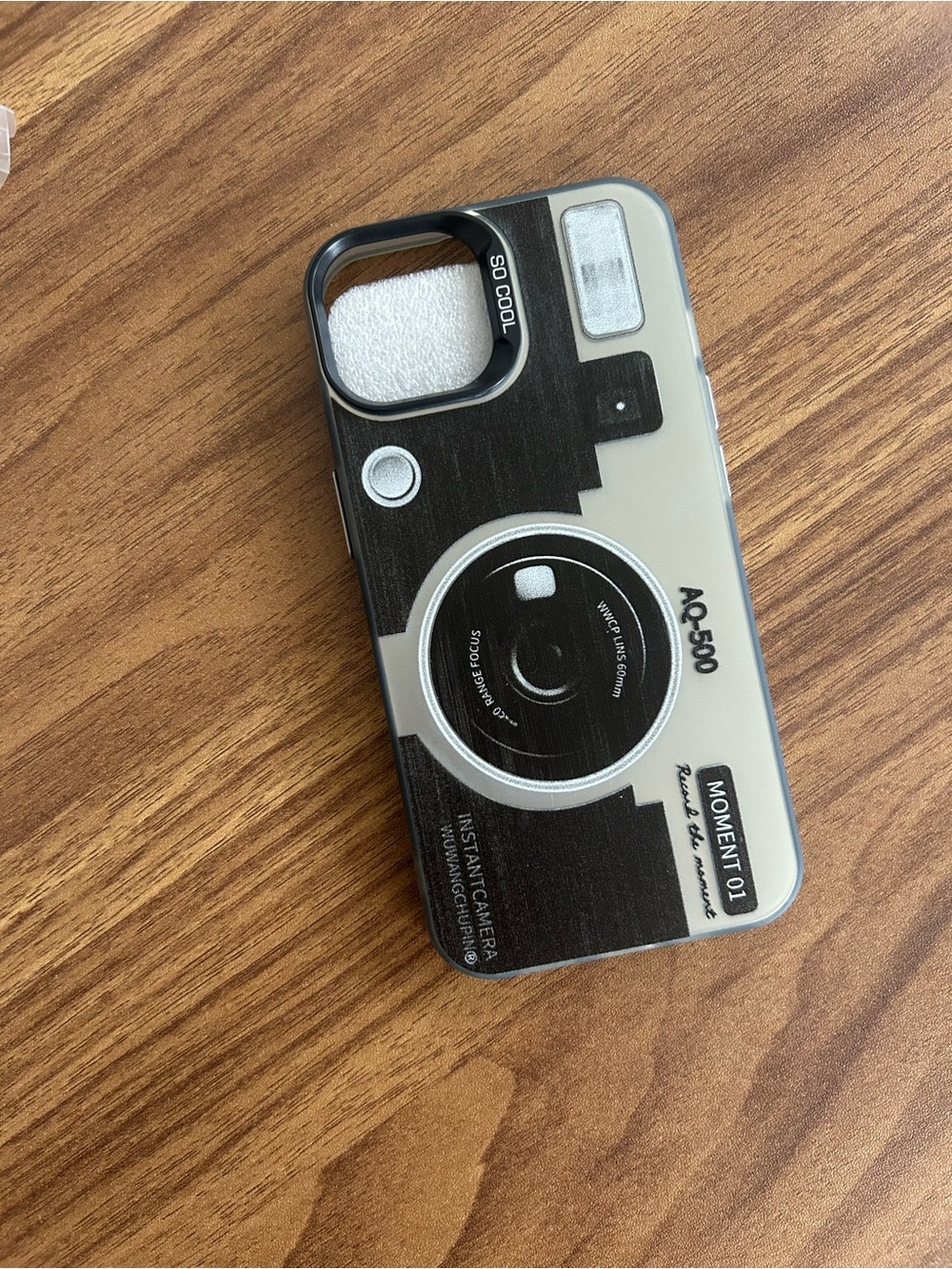 Camera-Design iPhone Case - Black and Cream